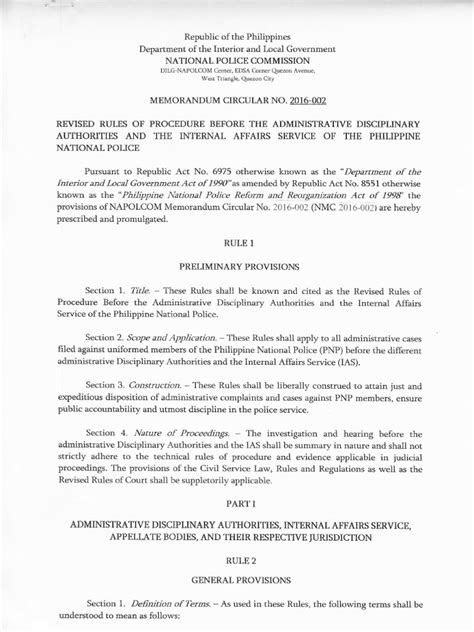 NAPOLCOM Memorandum Circular No. 2016.